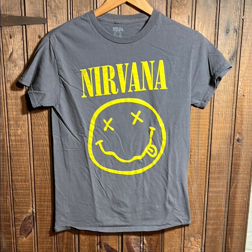 Nirvana Gray T-Shirt with Yellow Logo